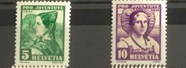 Alte Briefmarken Pro Juventute 1935 Helvetia