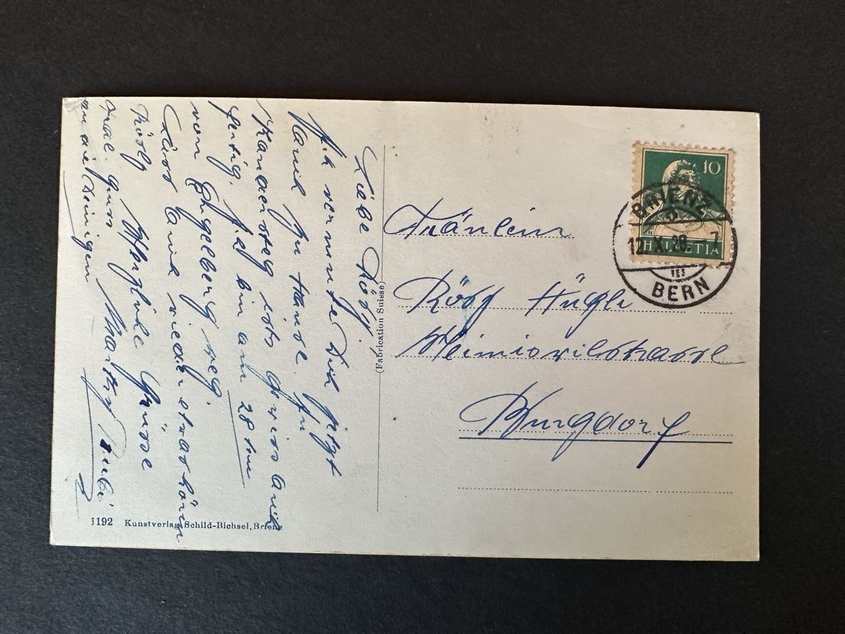 Ansichtskarten: Alte Ansichtskarte Brienz Schweiz 1928 – Gebraucht aus Schmitten / FR von Samsara169 1