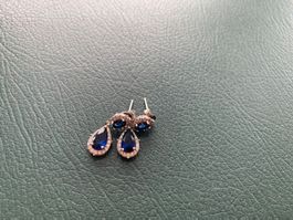 Elegante Ohrringe | Silber-Look mit blauen Zirkonia