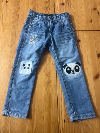 Kinder Jeans Gr. 104,Charles Vögele mit Panda-Applikation 🐼