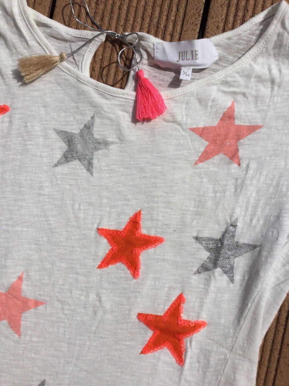 T-shirt: T-shirt blanc motifs ETOILES – Usato da Agiez venduto da chouchanelle 5