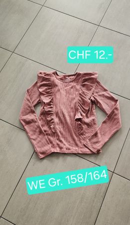 Langarmshirt Marke WE Gr. 158/164 rosa mit Volants wie neu