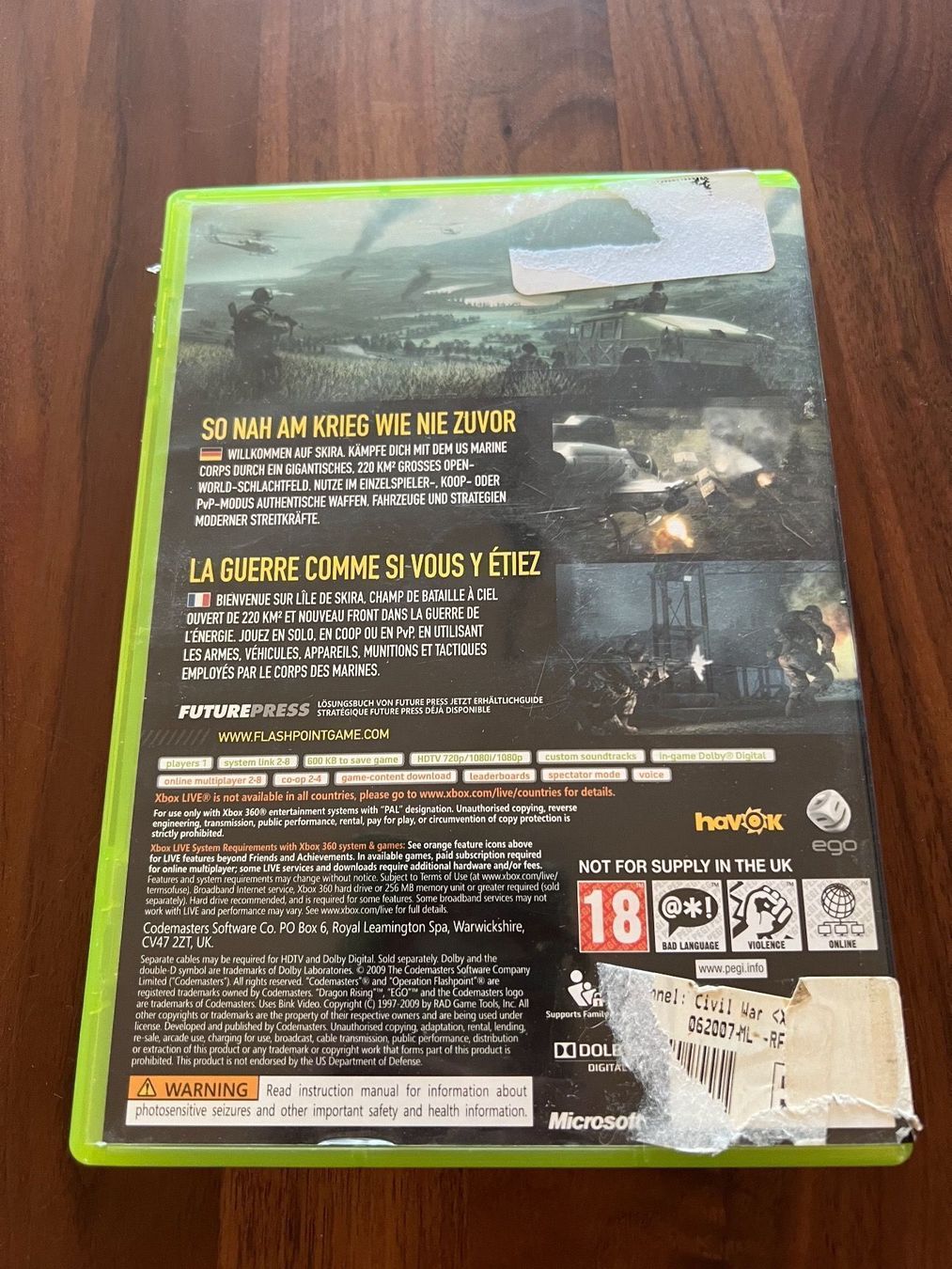 Microsoft Giochi: Operation Flashpoint: DR Xbox 360 – Usato da Dübendorf venduto da CellarSeller 1