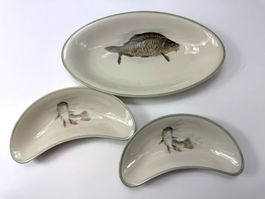 Hutschenreuther 3er Set Fisch Schalen Art Déco (1925–1939)
