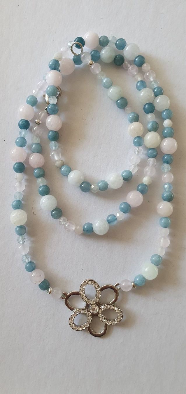 Catenine: Quarz und Morganit mit Blau Chalcedony – Nuovo (secondo la descrizione) da Benglen venduto da Meercat3 8