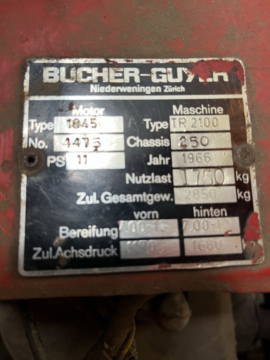 Bucher Trattori: Bucher-Guyer TR 2100 Oldtimer Transporter – Usato da willisau venduto da fiatdriver 2