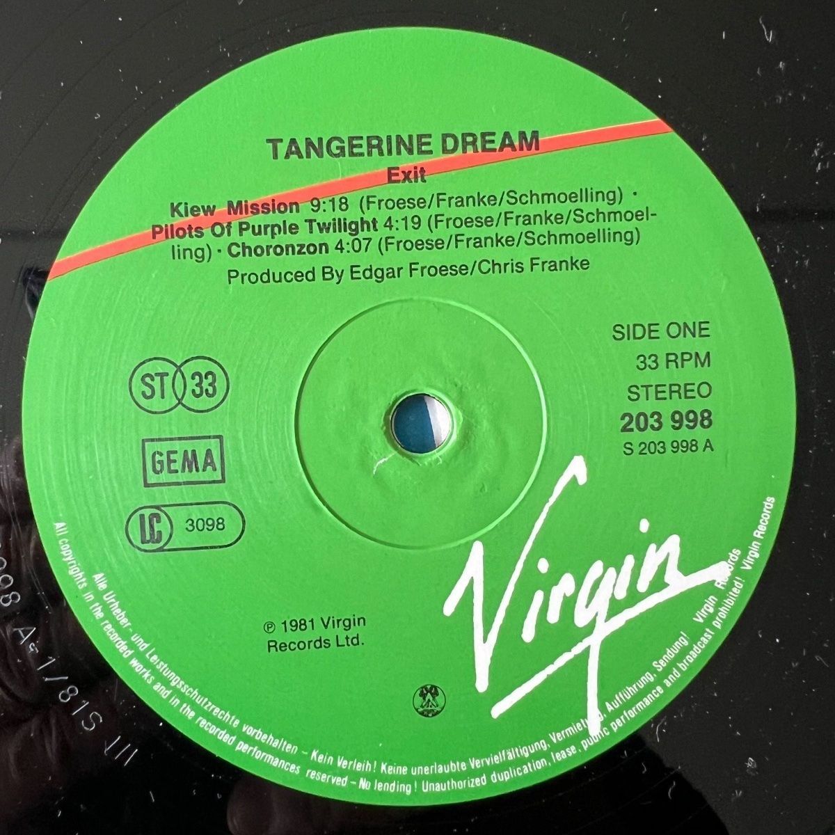 Schallplatten: Tangerine Dream - Exit / 1. D-Press. - Very nice Copy – Gebraucht aus Gais von soundcave57 2
