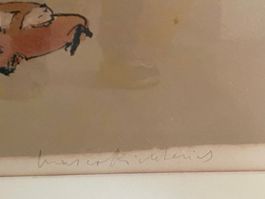 Lithographie " ROM" Marco Richtering  Rahmen vergoldet