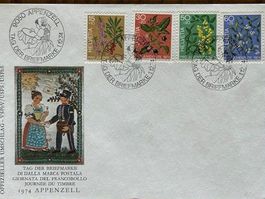 Appenzell 1974: Tag der Briefmarke Pro Juventute Satz 1974✔️