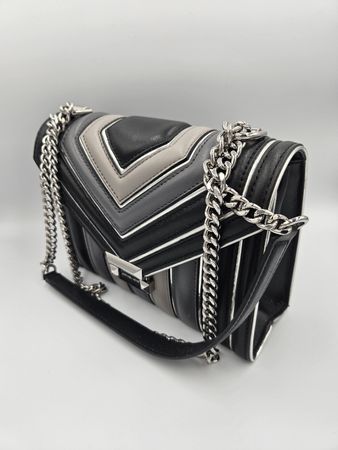Michael Kors Tasche schwarz grau silber Kettenriemen NEU