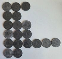 19x 10 Reichspfennige 1917, 1918, 1919, 1920, 1921, 1922