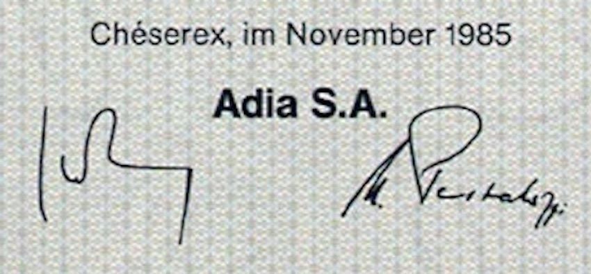 Documenti: Adia SA, Chéserex - 1985 – Usato da Solothurn venduto da Sgasche 1