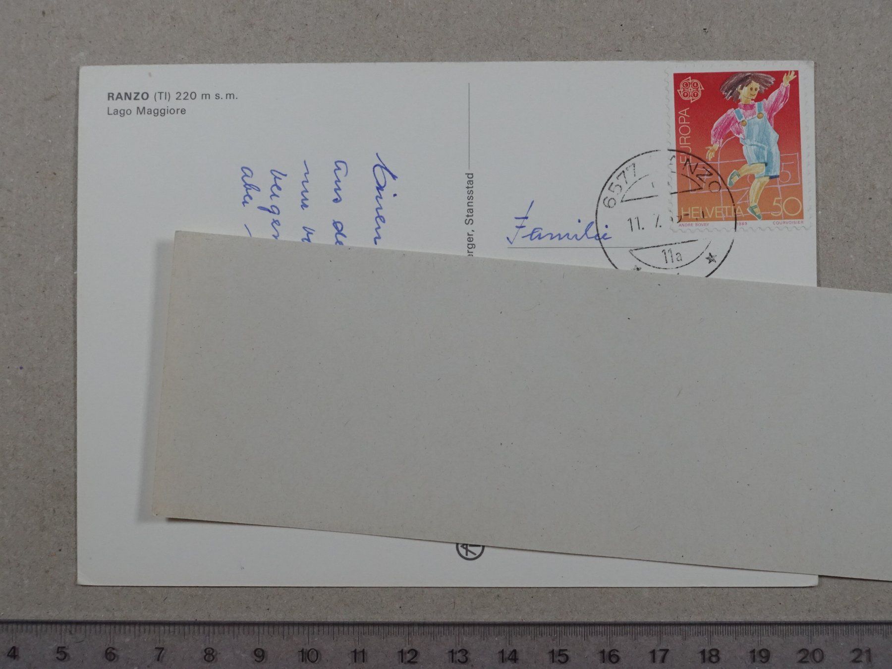 Ansichtskarten: Ranzo, 1989 – Gebraucht aus Lenzburg von fh1 1