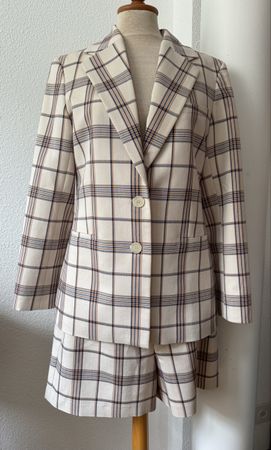 Blazer et short MAJE, taille 38, carreaux