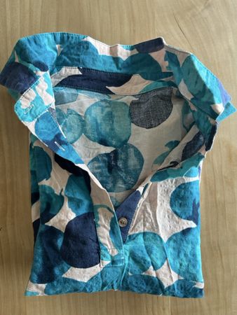Sommerbluse mit blauem Muster, XS, Top Zustand!