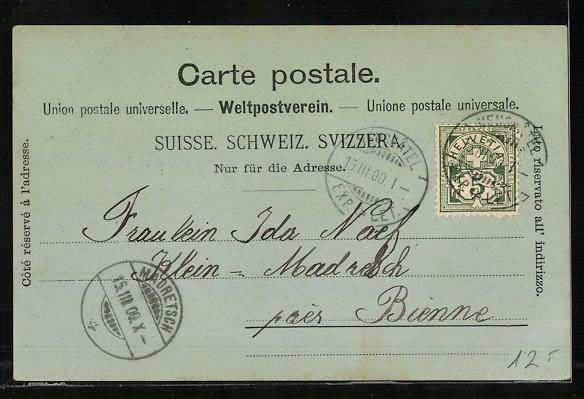 Cartoline postali: Mondschein-AK Neuchatel, Avenue 1er Mars – Usato da Berlin venduto da bartko-reher 1