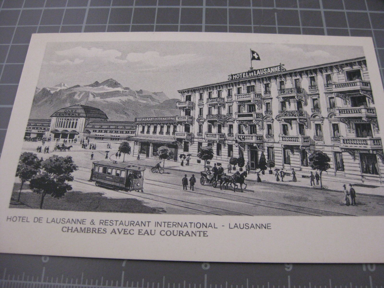 Ansichtskarten: AK Lausanne Bahnhof mit Tram – Gebraucht aus Malters von Marosko