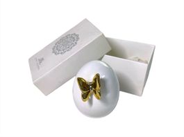 Deko-Ei Lene Bjerre Design weiss mit goldenem Schmetterling