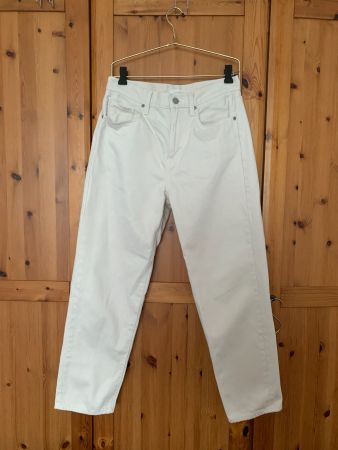 weisse Uniqlo Hose, relaxed tapered 24/61