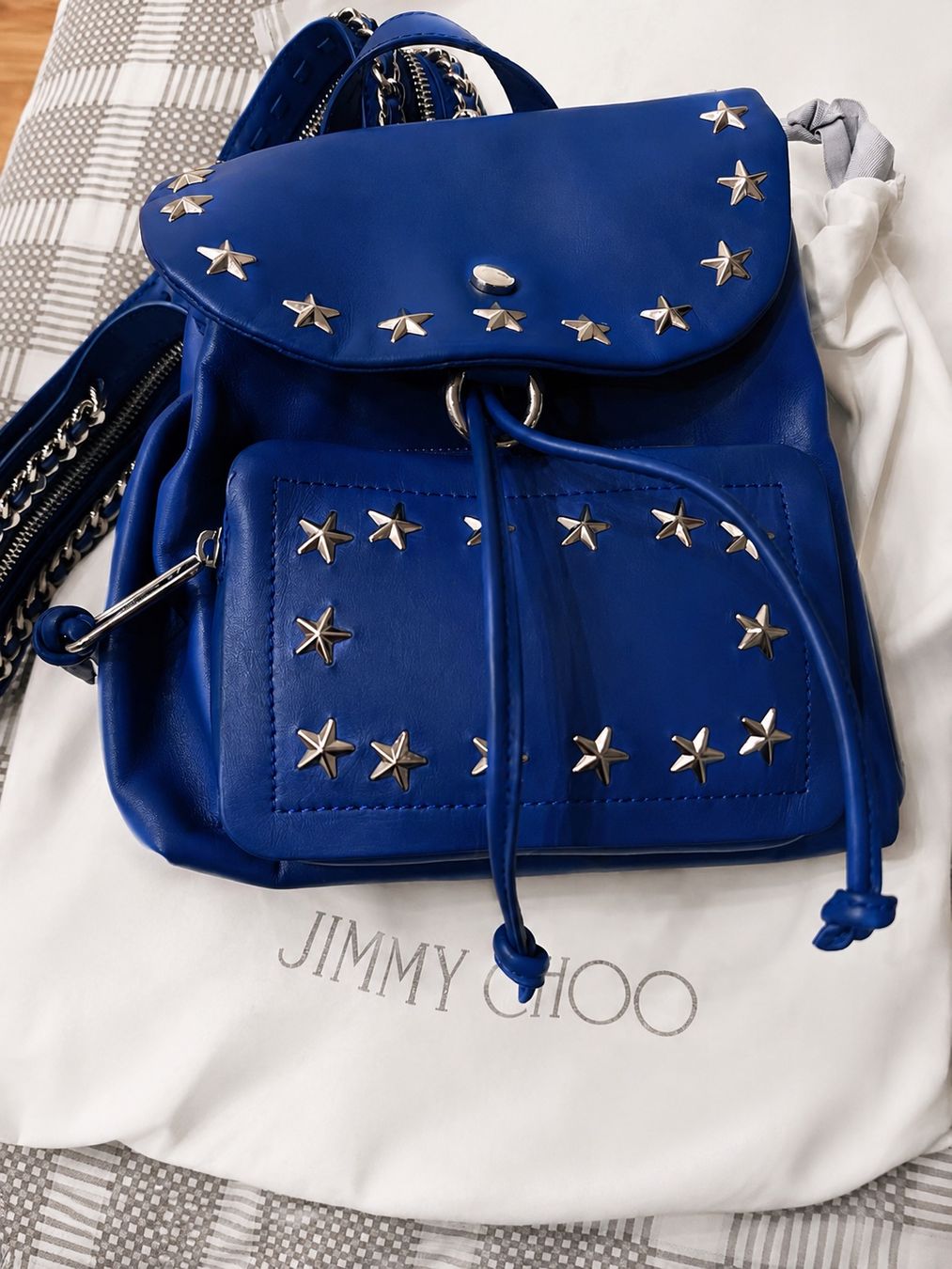 Jimmy Choo Zaini: Jimmy Choo - Sac à dos bleu électrique – Usato da Fribourg venduto da aix_fs82