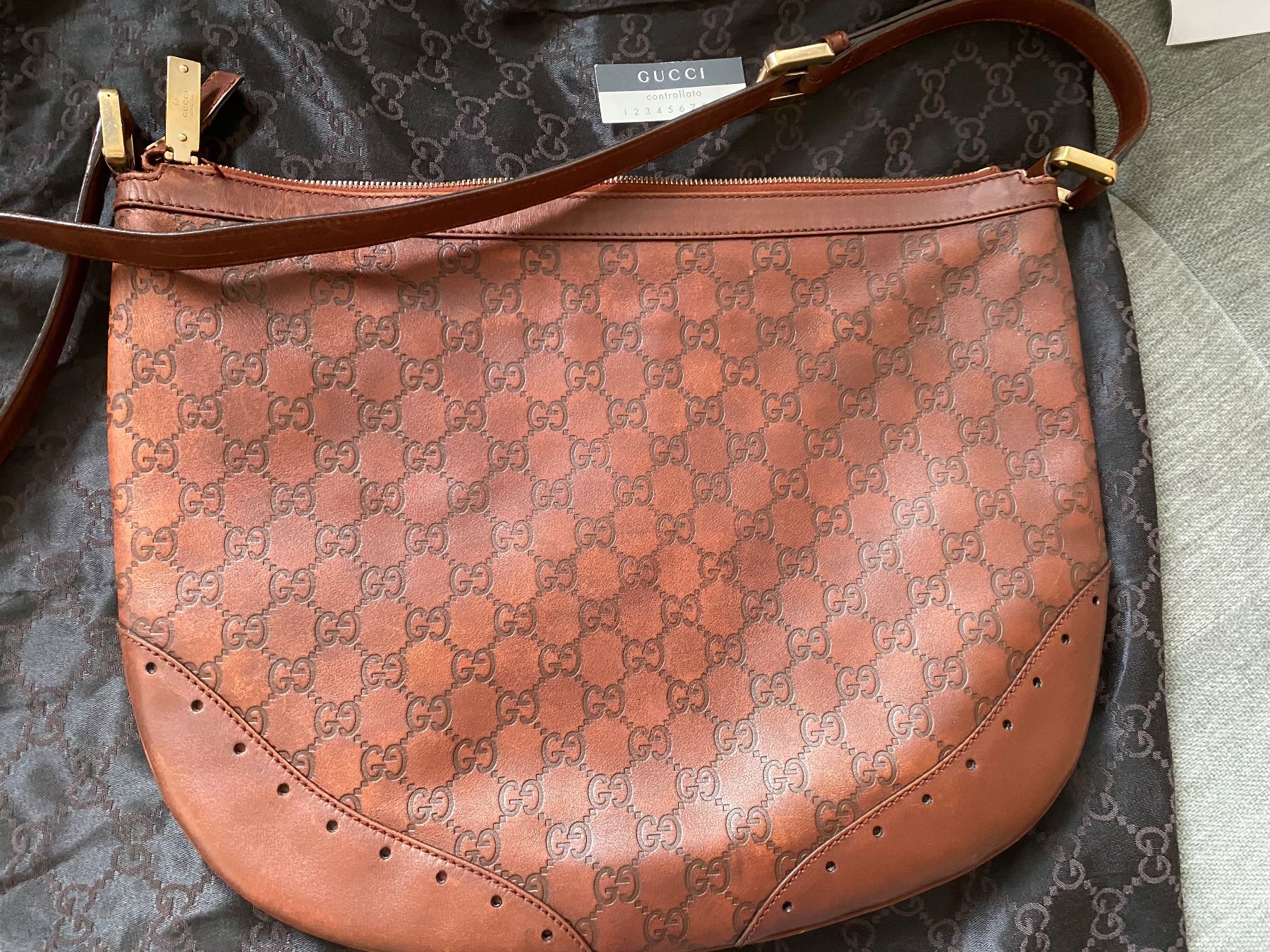 Gucci Borse: Guccissima Shoulder Bag, Leder braun – Usato da Zürich venduto da Scheidegg1 1