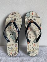 TORY BURCH: Neu/ungetragen - Coole blaue Zehen-Flip-Flop, 37