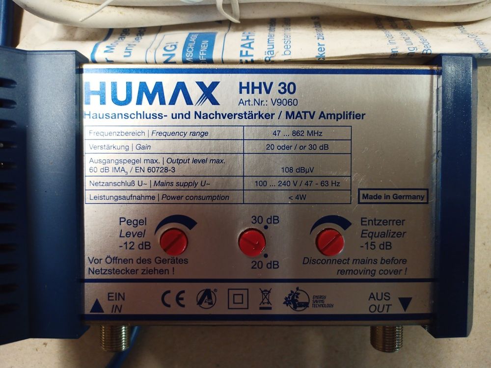 Ricardo auf 30 Kaufen Nachverstärker HHV dB | Humax