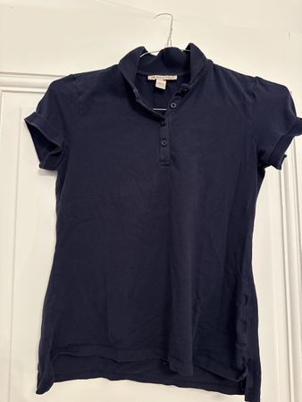 Damen Poloshirt Gr. S Navyblau Kragen Baumwolle elegant