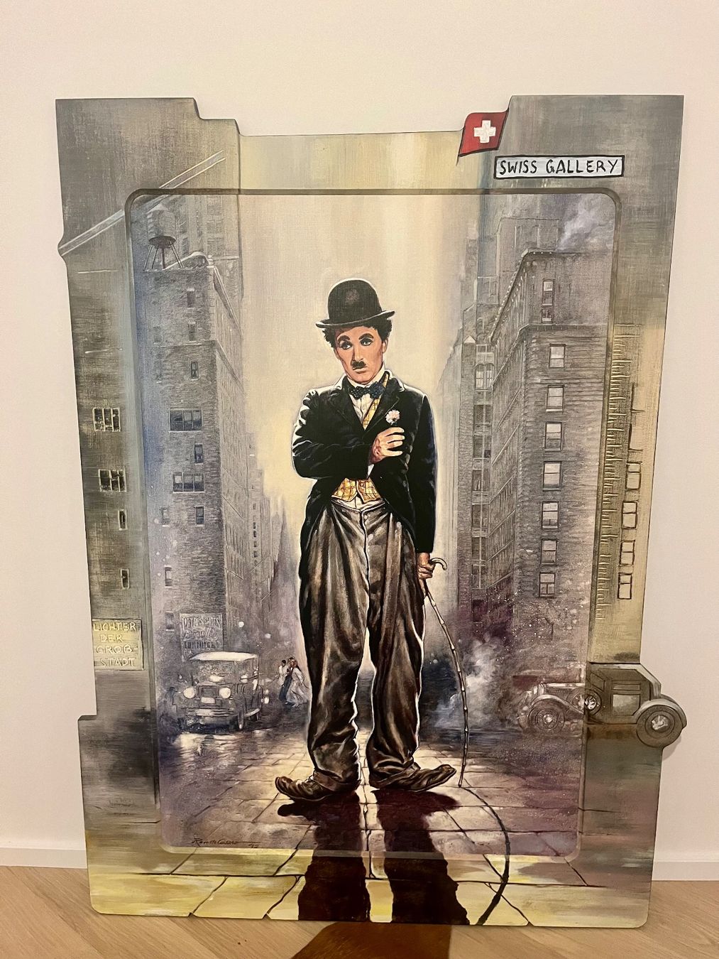 Dipinti: Charlie Chaplin tableau Swiss Gallery – Nuovo (secondo la descrizione) da St-Blaise venduto da Yeeppp