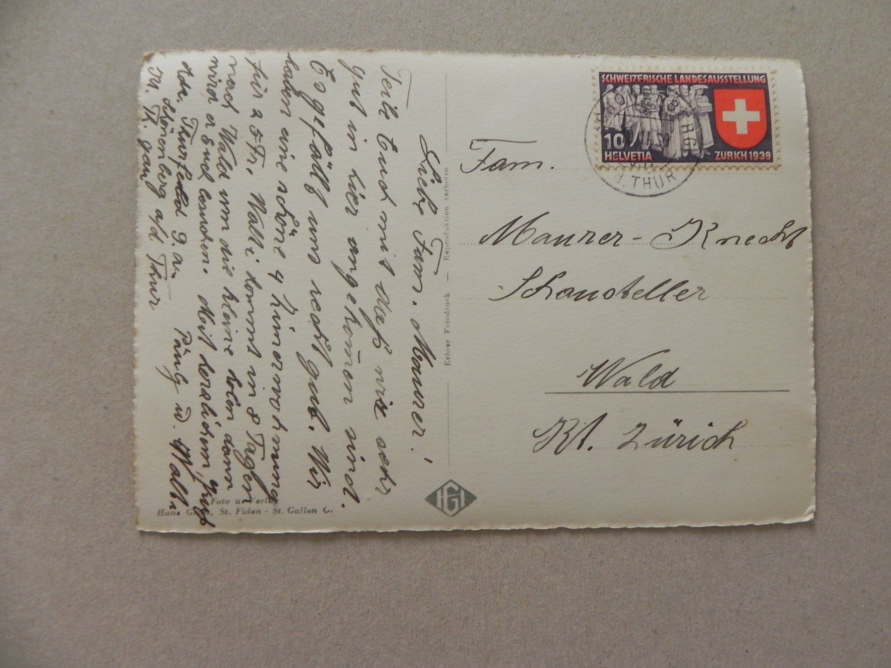 Ansichtskarten: Ansichtskarte Karte  Kradolf TG Thurgau 1939 – Gebraucht aus Siebnen von krimsie 1
