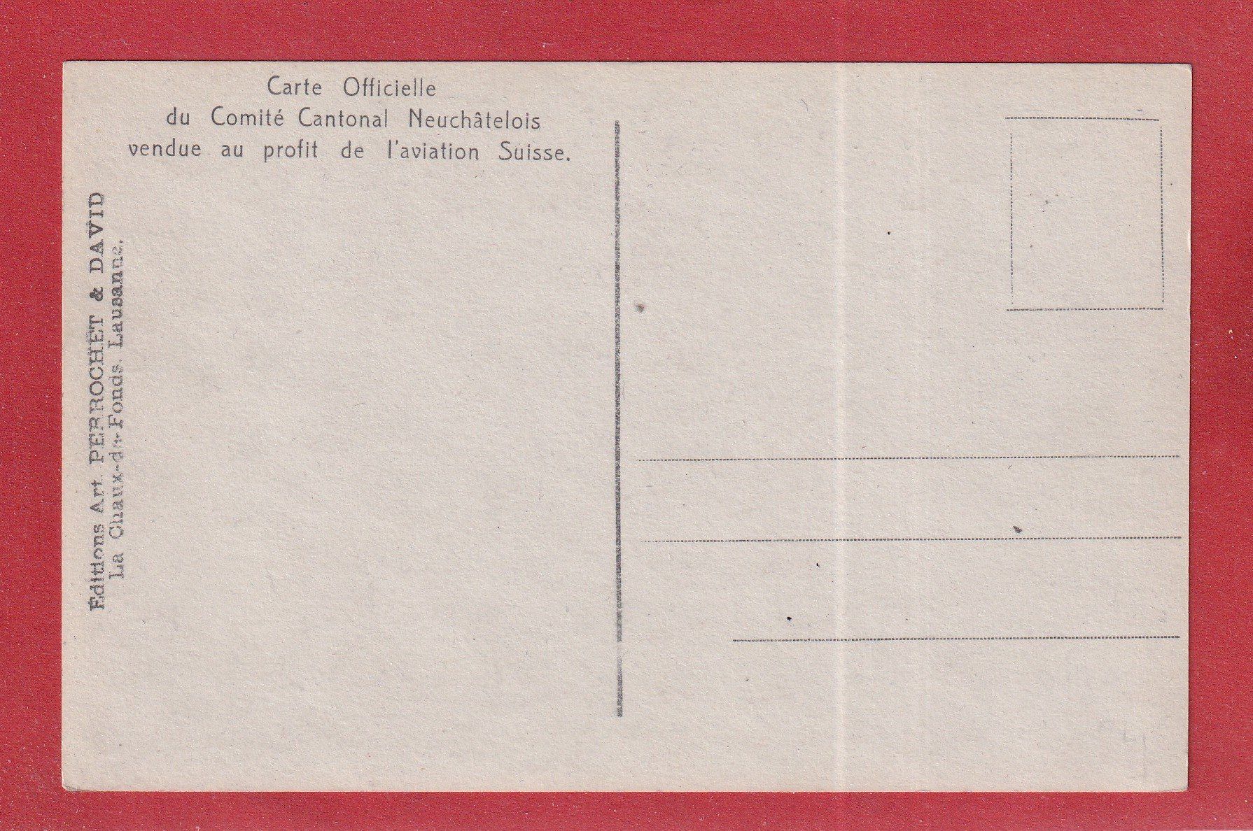 Cartoline postali: A la gloire de l'aviation - Comitté cantonal NE – Usato da Orvin venduto da Pyaeschli 1
