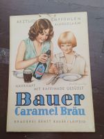Alte Karton Werbung / Bauer Caramel Bräu - Brauerei Leipzig 