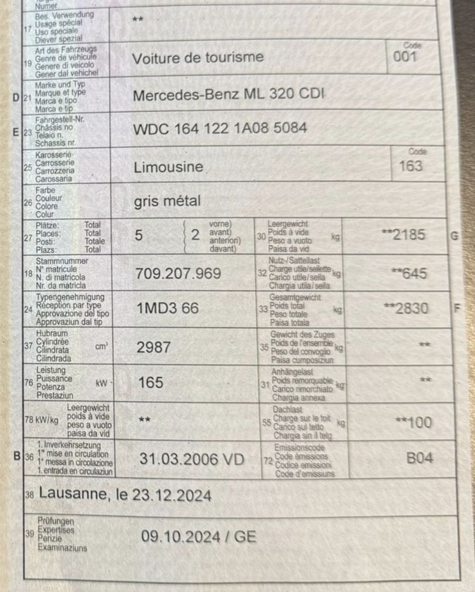 Mercedes-Benz Automobili: Mercedes-Benz ML320 CDI – Usato da Montreux venduto da PremerlServices 9