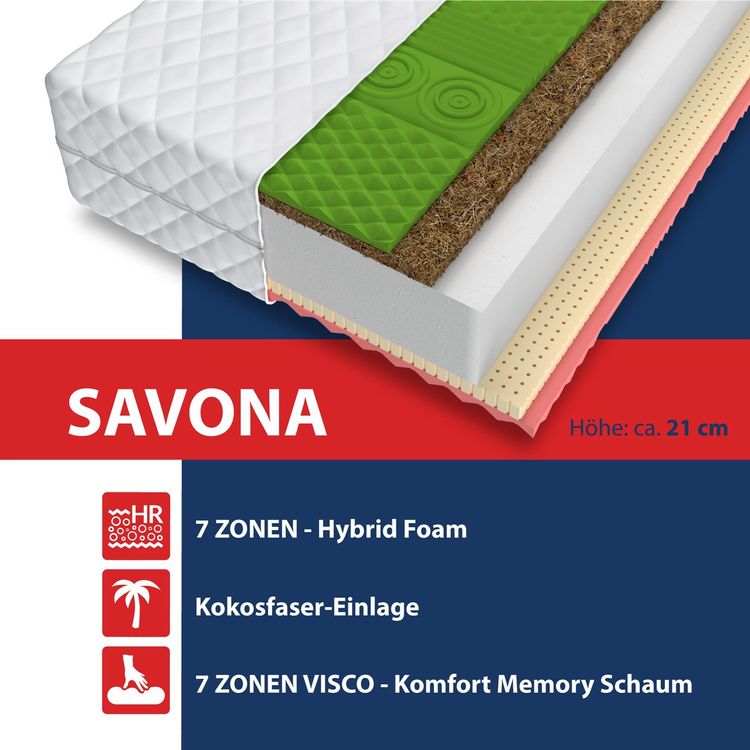 Matratzen: Matratze 140x200 SAVONA - H3/H4 - 21cm – Neu und originalverpackt aus Wallenwil von toesstal-vertrieb 3