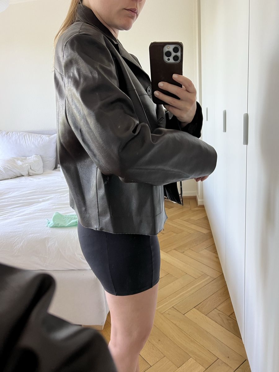 Mango Giacche: Veste chocolat faux cuir Mango – Nuovo (secondo la descrizione) da Genève venduto da MinimalistDressing 3