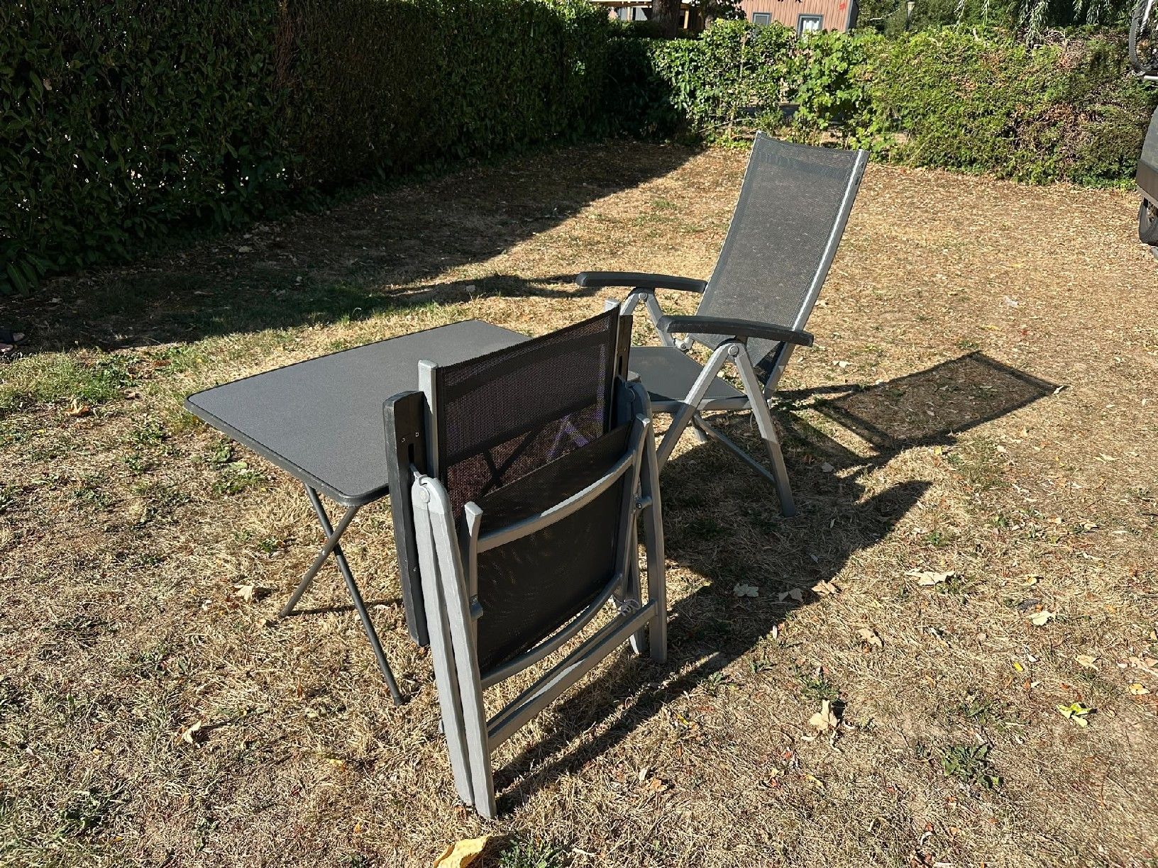 Tischset: Gartentisch und Stuhl Set Alu dunkelgrau gebraucht – Gebraucht aus Hedingen von ber_9t8m
