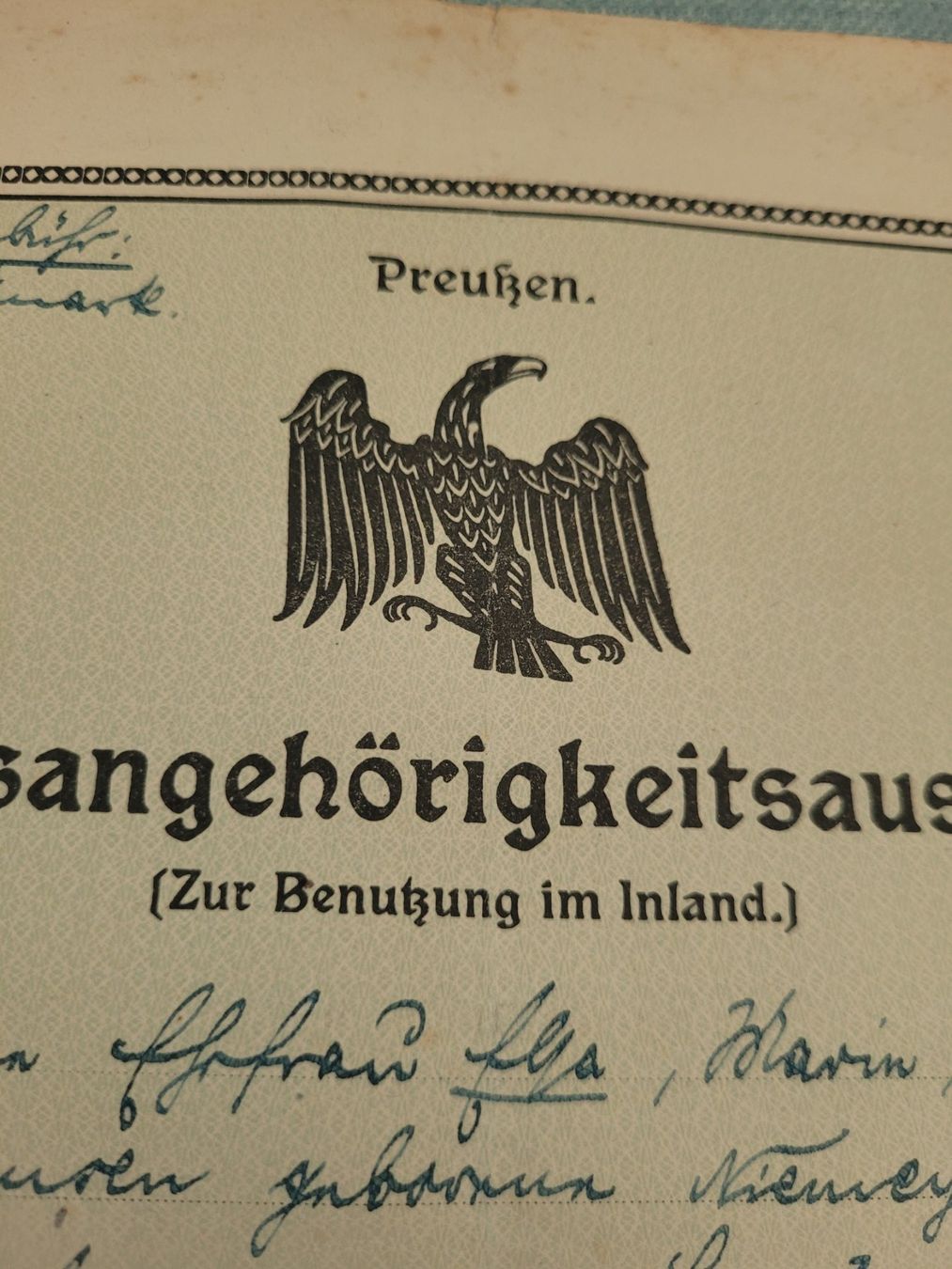 Documenti: Preussen Ausweis – Usato da Kriens venduto da KTP 1