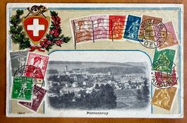 Porrentruy - Litho Gauffrée  1918
