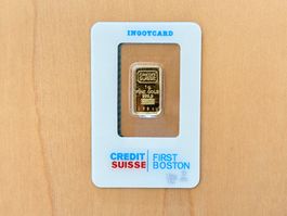 1g Credit Suisse N°5910,  Feingold 999.9, Ingotcard Rarität!