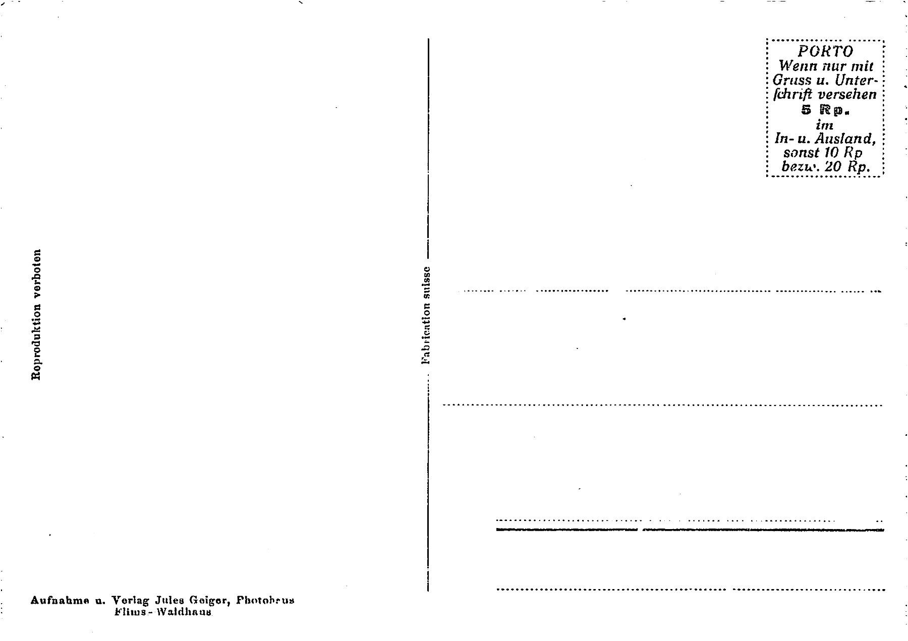 Ansichtskarten: Flimserstein, Alp Mora – Gebraucht aus Ottikon b.Kemptth. von Neptun1974 1