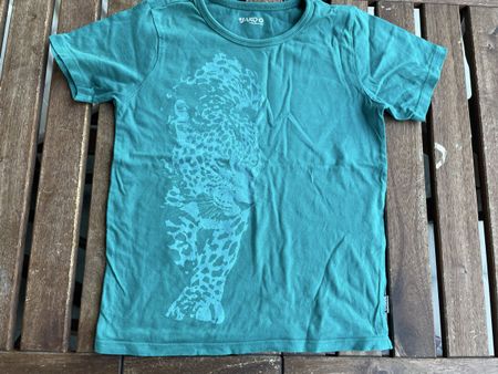 T-Shirt JAKO-O mit Leopardenprint Grösse 134 Petrolgrün 