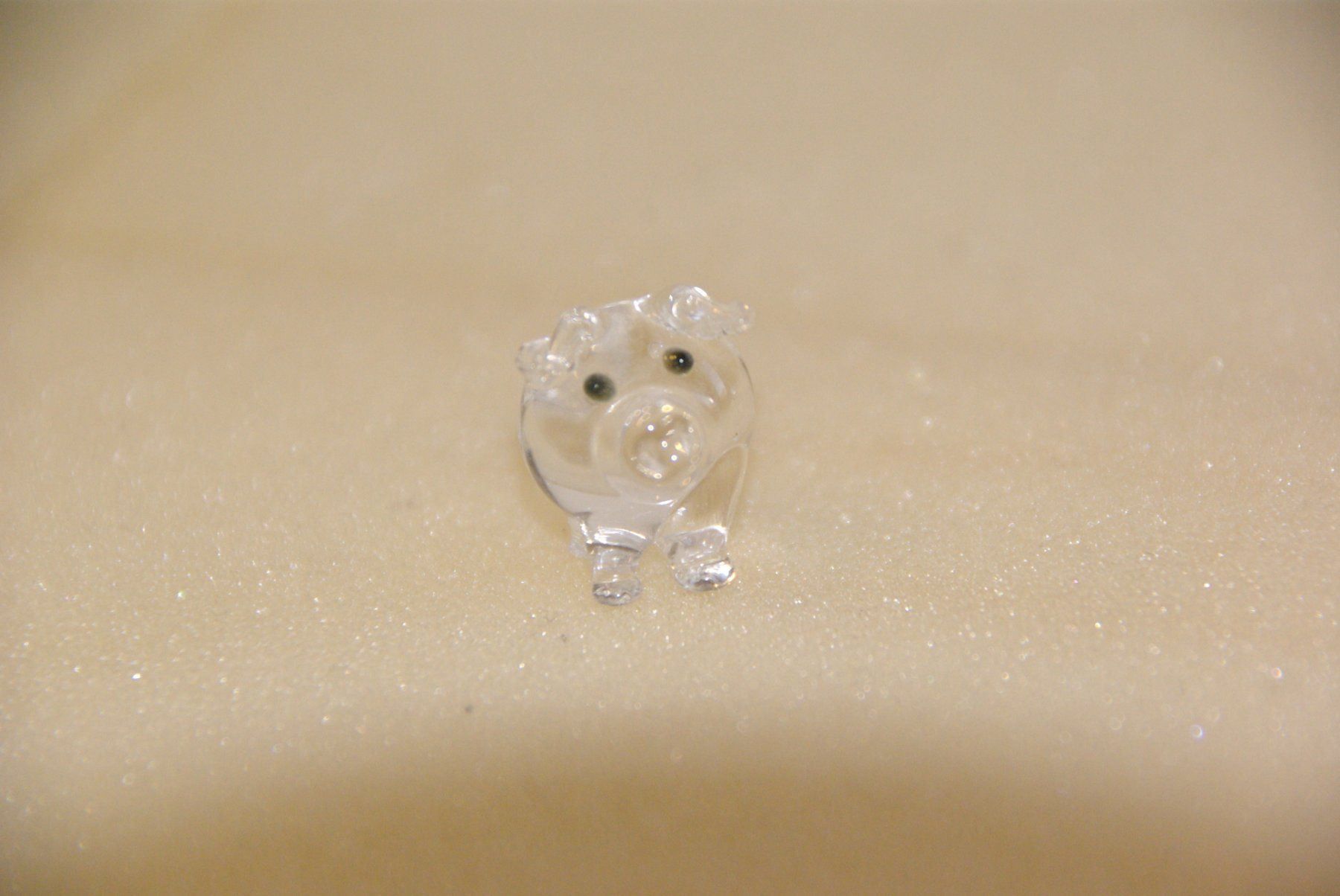 Gläser: kleines Glas Schwein, transparent – Gebraucht aus Herisau von Cevianer1844 3