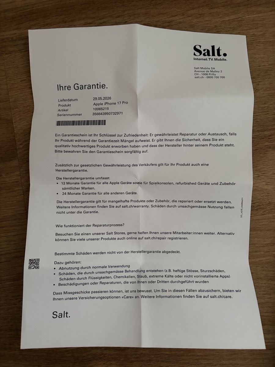 Apple Portables: 2 monate altes Iphone 17Pro | mit Garantie – Neuf (Voir description) à Lichtensteig par Polarlicht27 2