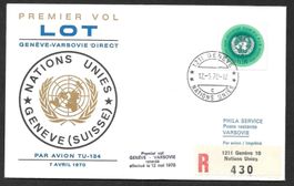 Erstflug Genf - Warschau ab UNO Genf 12.5.1970