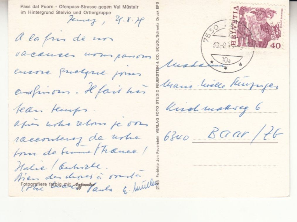 Ansichtskarten: Ofenpass 1979 – Gebraucht aus Bürglen TG von StampGraf 1