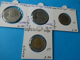 Kenya 1985-98, 4 alte Münzen