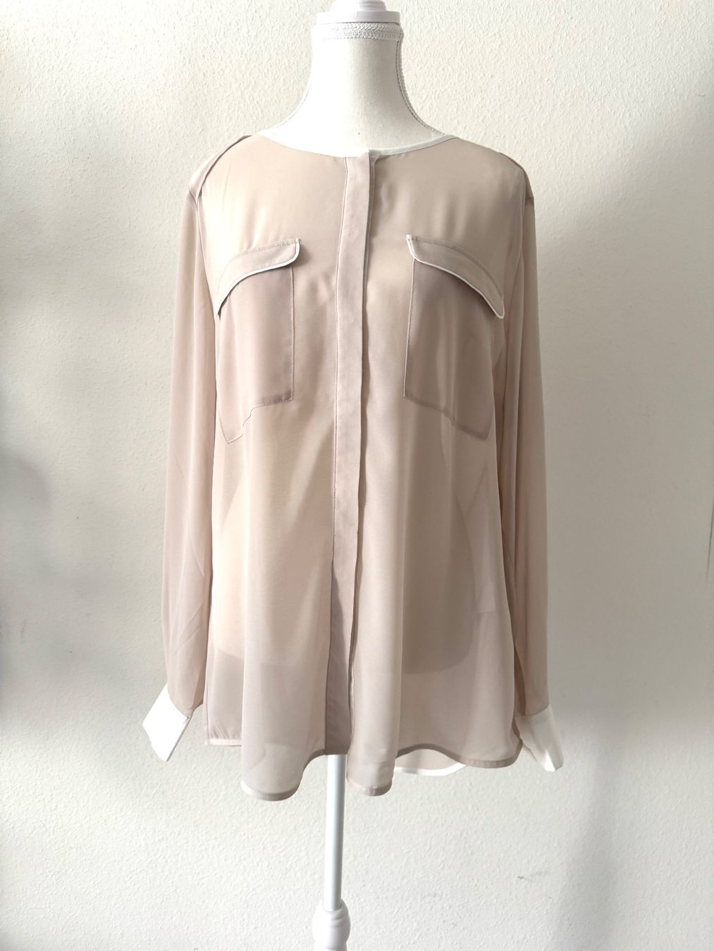 Blusen: Rick Cardona Bluse, Gr. 42, beige/weiss – Neu (gemäss Beschreibung) aus Zürich von cli_fv8x