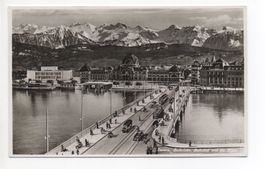 LUZERN Seebrücke - Bahnhof - Auto, Tram, Dampfschiff