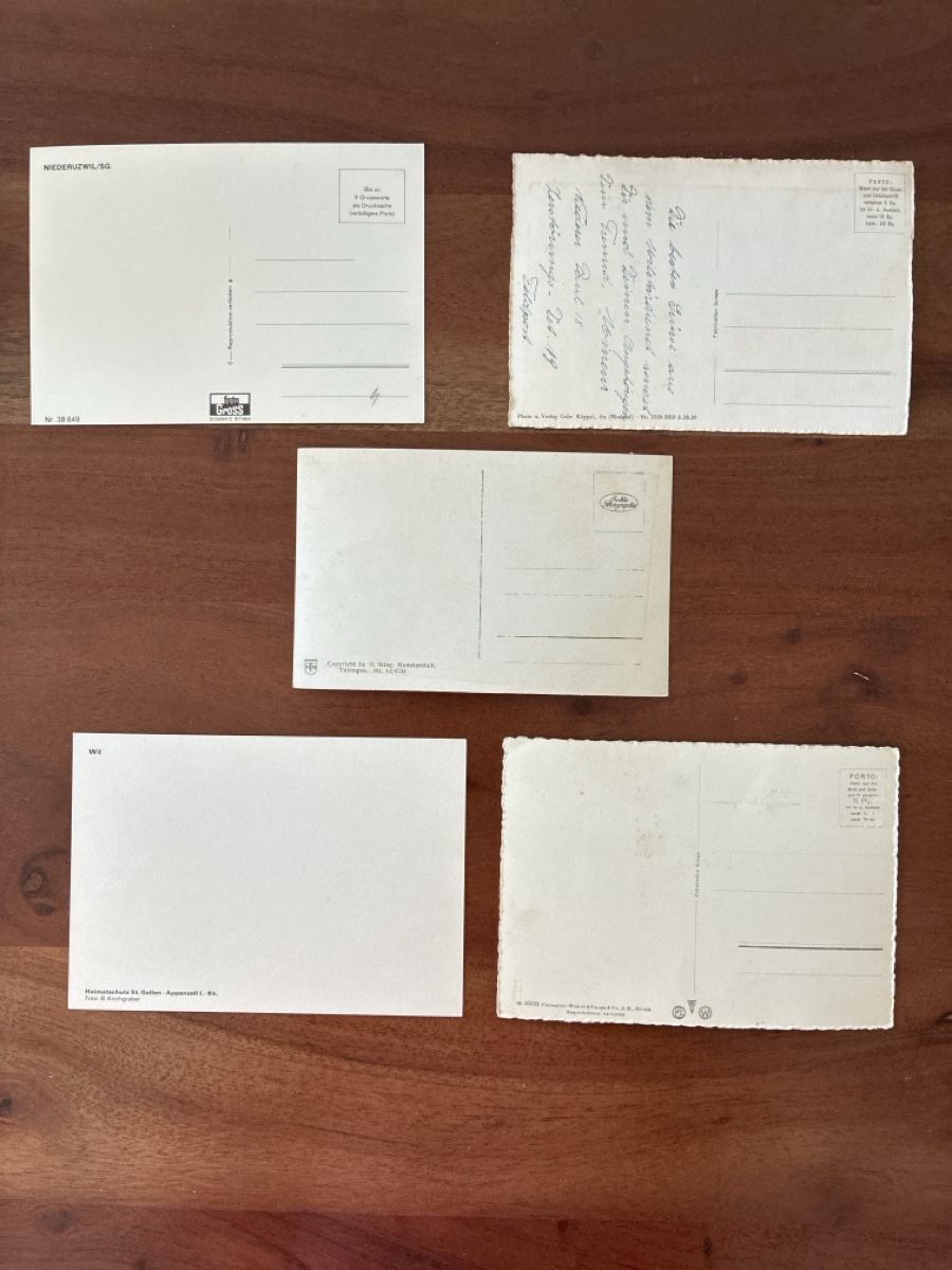 Cartoline postali: 20 Ansichtskarten Schweiz diverse vom Kanton St. Gallen – Usato da Oftringen venduto da Cla.vD.74 1