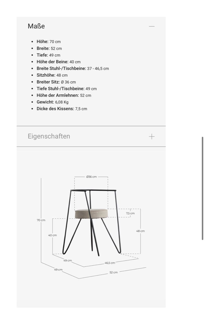 Stühle: Stylischer Stuhl aus Metall/Stoff NEU – Neu (gemäss Beschreibung) aus Egerkingen von ear_k6fg 2